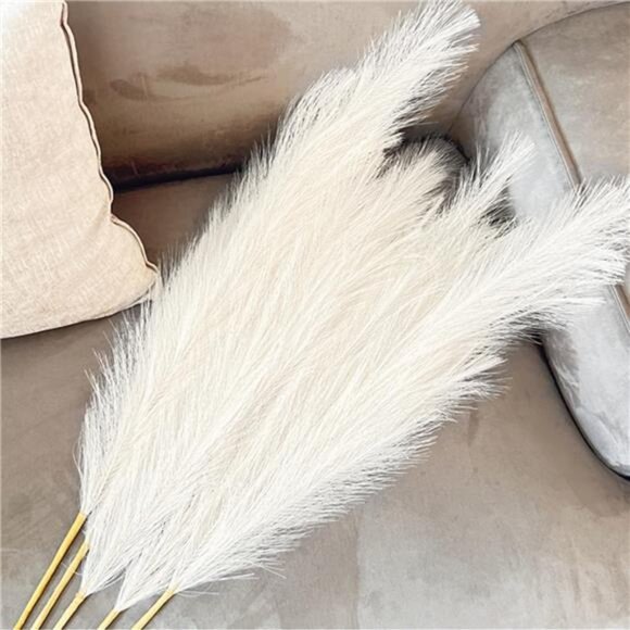 38" 10PCS Artificial Dried Pampas Grass Decor - Fluffy Pampas Grass Bouquet - Picture 7 of 8